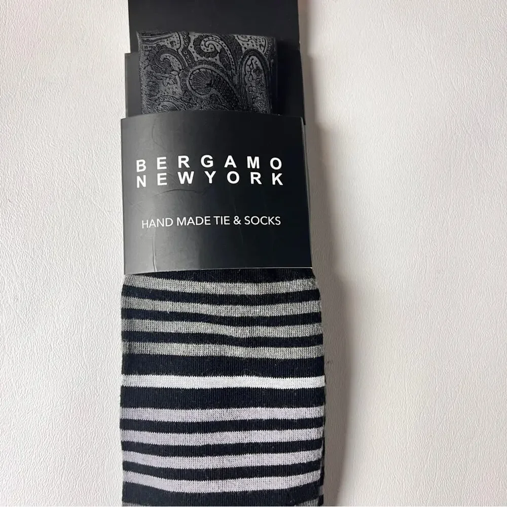 Bergamo New York Handmade Tie and Socks Combo Pack  NWT